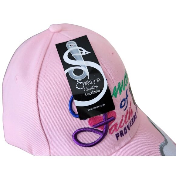 WOMEN OF FAITH Pink Embroidered Christian Ball Cap - New With Tags Women's OS - Picture 7 of 7
